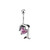 14 gauge Heart Gem Dolphin Belly Ring - SOLD INDIVIDUALLY