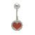 Surgical Steel Heart Broken Heart Belly Button Ring