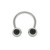Front Black CZ Horseshoe Ring