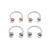 4PCS Stripe Balls Horseshoe Circular Barbells