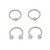 4PCS CZ Captive Bead Rings Circular Barbells