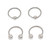 Nipple Ring Septum 4pcs Horseshoe Circular Barbell Captive Bead Ring W/ Front CZ
