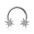 Crystal Paved Starburst Ends Surgical Steel Circular Barbell/Horseshoe 16G 14G