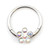 Aurora Borealis CZ Flower Hinged Segment Ring Hoop