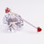 Industrial Barbell with Front Facing  Red Heart Shape Garnet Cubic Zirconia Ends 14G 1 1/2 in