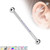 Industrial Barbell Surgical Steel with CNC Settings Lined CZ on Bar 14G 