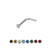 Nose Ring L-Shaped with Jewel End Surgical Steel 20ga