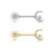 Pair of  CZ Sun and CZ Paved Crescent Moon Star Nipple Barbells Surgical Steel 14ga 