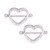 Pair of Paved Heart-Shaped 14ga Nipple Shield with CZ Gems and Free Barbell 
