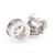 Pair of  Large Gauge 316L Surgical Steel Screw Fit Ear Plugs with CZ Jewel 