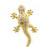 PVD Gold CZ Lizard Flat Back Labret Studs