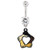 Linking Arms Heart Belly Ring 14 Gauge 3/8"