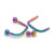 16G Rainbow Lippy Loop Lip Studs Labret Piercing Jewelry