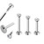 Bezel CZ Top Labret Studs Lip Piercings