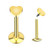 PVD Gold Heart Flat Back Labret Studs
