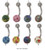 Gorgeous Painted Ball 14 gauge Belly Ring 