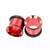 Pair of Anodized Metallic Red O-Ring Tunnels- Surgical Steel