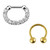 PVD Gold Clicker Septum Rings Horseshoe Circular Barbells