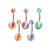 Multi Color Design Acrylic 14 gauge Belly Ring