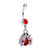 Dangle Love Bug CZ Belly Button Rings