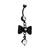 PVD Black CZ Bow Dangle Belly Rings