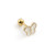 16ga Heart or Butterfly Cartilage Stud White Enamel Gold I.P. 316L Surgical Steel - Sold Each