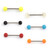 Tongue Barbell with Acrylic Textured Designed Balls 14ga 5/8 inches -15mm