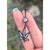 Marijuana Dangling PVD Black Clear CZ Belly Button Ring