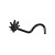 PVD Black Pot Leaf Corkscrew Nose Studs