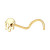 PVD Gold Skull Corkscrew Nose Studs