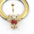 Teddy Bear with Red Bow Belly Button Ring Multiple CZ 14G Gold IP