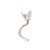 20G Nose Screw With a Shining Butterfly Made in 14kt White Gold Sold Each