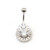 Tear Drop with Large CZ Belly Button Ring 14ga
