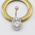 Tear Drop with Large CZ Belly Button Ring 14ga