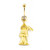 Grim Reaper Dangle Design Belly Button Ring 14G