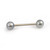 Tongue Barbell with Faux Synthetic Pearl Acrylic Designed Balls 14ga 5/8 inches- 15mm