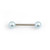 Tongue Barbell with Faux Synthetic Pearl Acrylic Designed Balls 14ga 5/8 inches- 15mm