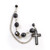 Steel CZ Cross Chain Studs Earring