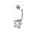 Externally Threaded CZ Star Belly Rings