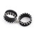 Pair of  Black & White Double Flared Silicone Tunnels / Plugs with Spike Design - Sold Each