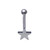 Tongue Ring 14GA Surgical Steel Barbell Star Design 
