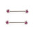 Pair of Push In Threadless Nipple Barbells with Cubic Zirconia 14ga 1/2 - 12mm 316L