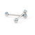 Pair of Push In Threadless Nipple Barbells with Cubic Zirconia 14ga 1/2 - 12mm 316L