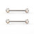 Pair of Push In Threadless Nipple Barbells with Cubic Zirconia 14ga 1/2 - 12mm 316L 