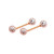 Pair of Nipple Barbells with Forward Facing Outrim Clear CZ. Nipple Shield 14g 9/16'