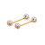 Pair of Nipple Barbells with Forward Facing Outrim Clear CZ. Nipple Shield 14g 9/16'