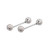 Pair of Nipple Barbells with Forward Facing Outrim Clear CZ. Nipple Shield 14g 9/16'