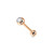 14 Gauge Barbell Tongue Ring Anodized Rose Gold Titanium with Jewel