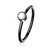 PVD Black Clear Stone Bendable Hoop