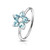Aqua CZ Flowers Bendable Hoops